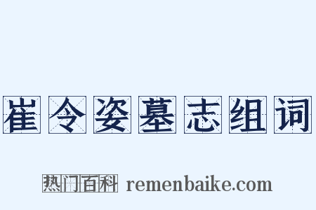 崔令姿墓志组词是什么意思的图片
